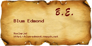 Blum Edmond névjegykártya